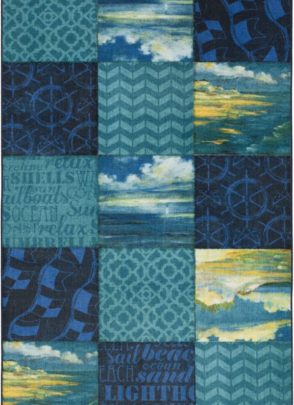 Mohawk Prismatic Beachscape Patchwork Navy Collection