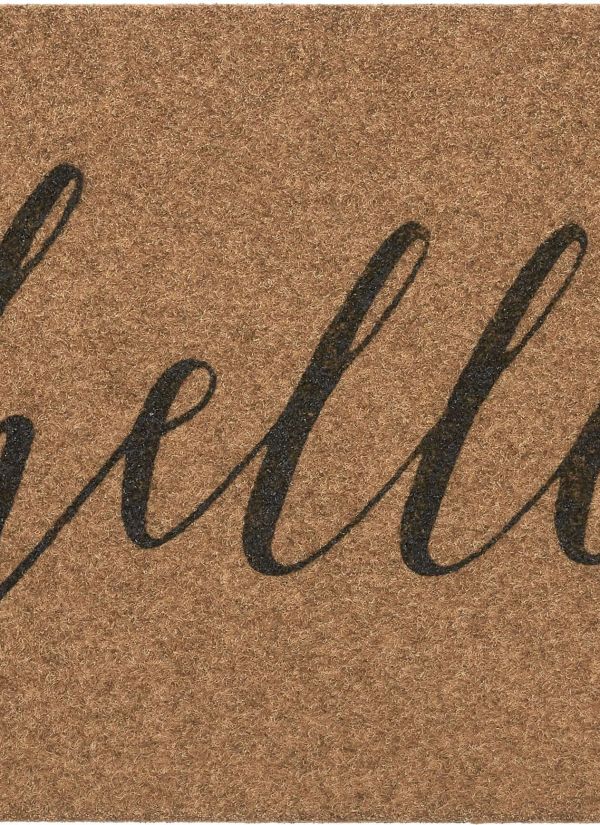 Mohawk Grand Terrace Mat Hello Calligraphy Natural 1'6" x 2'6" Collection