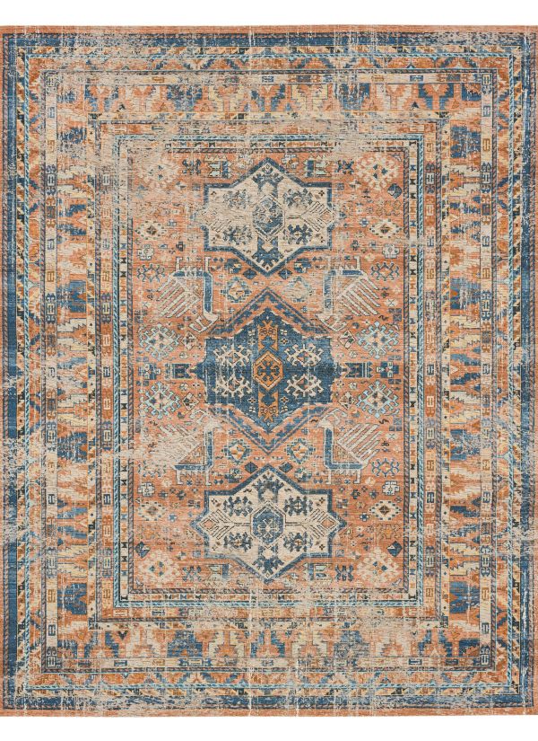Karastan Rugs Zula Haykota Terracotta/Rust Blue Collection