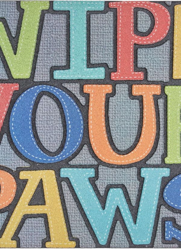 Mohawk Doorscapes Mat Wipe Your Paws Grey 1'6" x 2'6" Collection