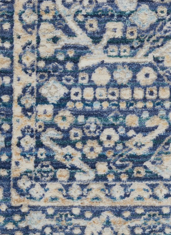 Nourison Home Lustrous Weave Blue 2'2" x 7'6" Runner Collection