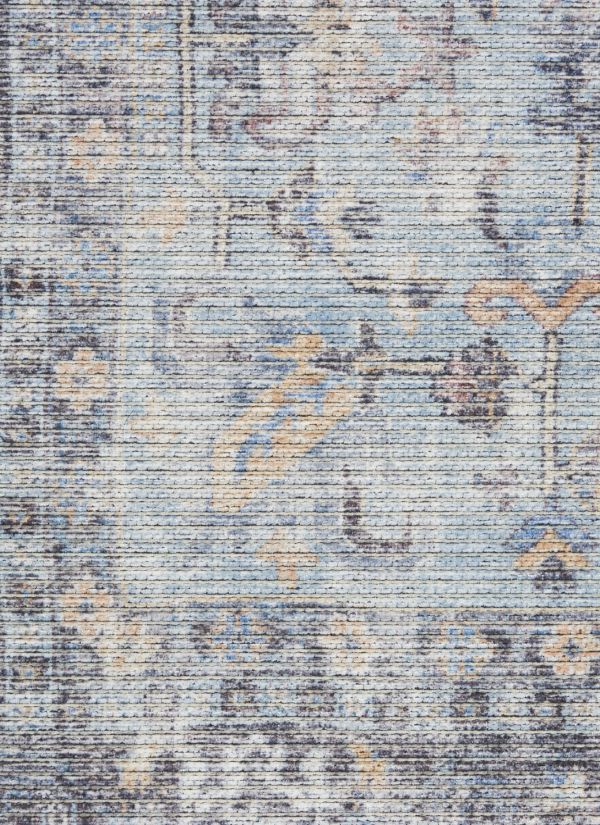 Nicole Curtis Machine Washable Series 1 Light Grey/Blue Collection