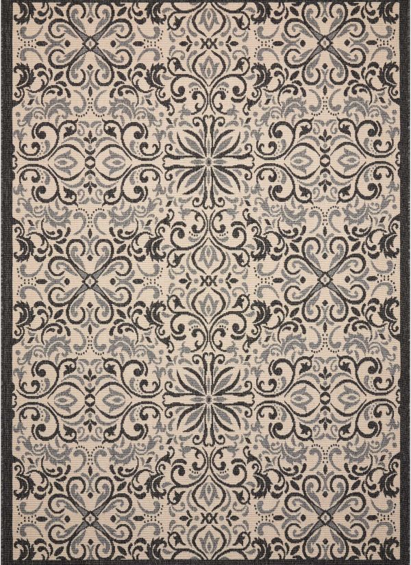 Nourison Home Caribbean Ivory/Charcoal 2'6" x 4' Collection
