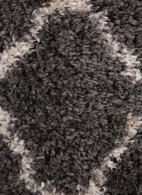Nourison Home Luxe Shag Charcoal/Beige Collection