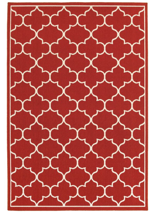 Oriental Weavers Meridian 1295r Red Collection