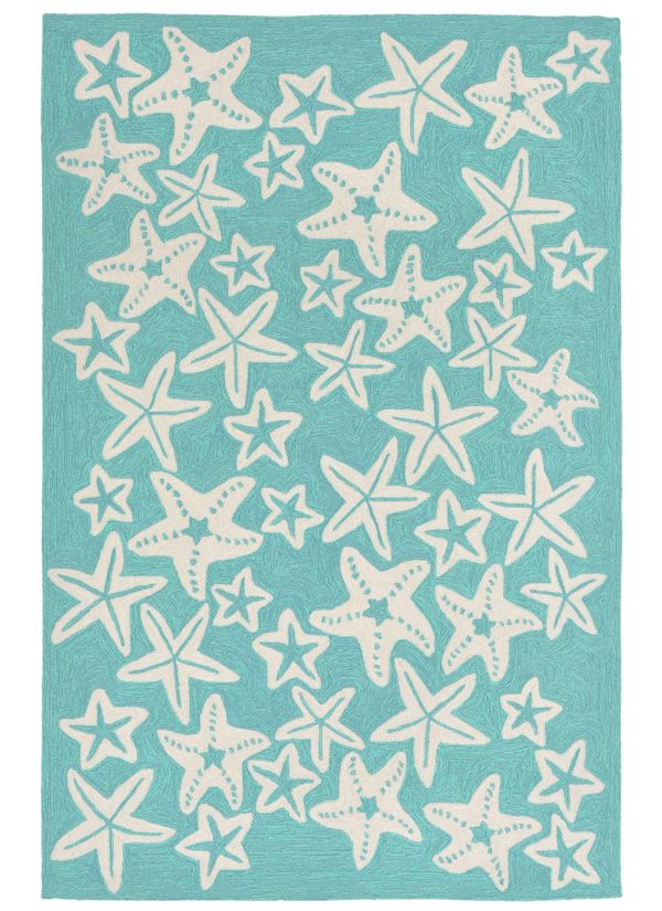 Liora Manne Capri Starfish Aqua Collection