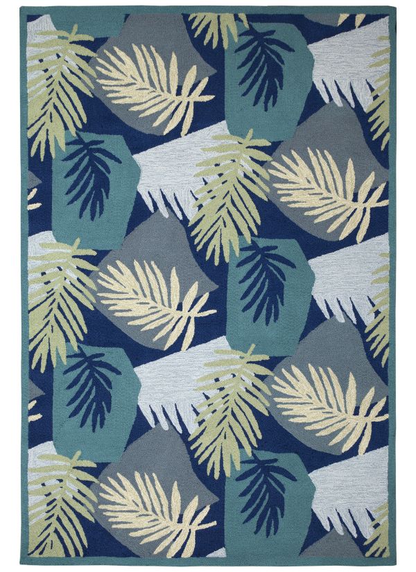 Liora Manne Capri Patchwork Palms Navy Collection