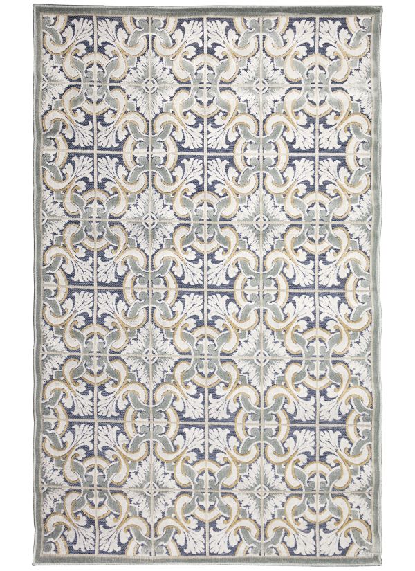 Liora Manne Canyon Floral Tile Navy Collection