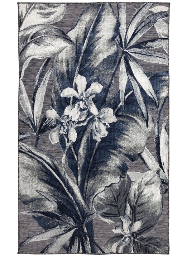 Liora Manne Canyon Tropical Leaf Charcoal Collection