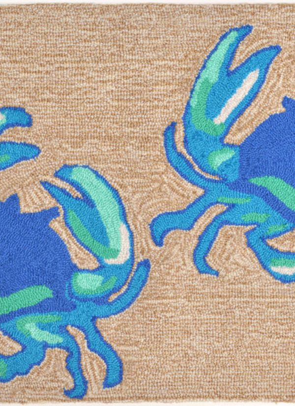 Liora Manne Frontporch Crabs Blue Collection