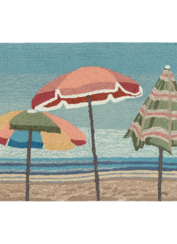 Liora Manne Frontporch Beach Umbrellas Aqua Collection