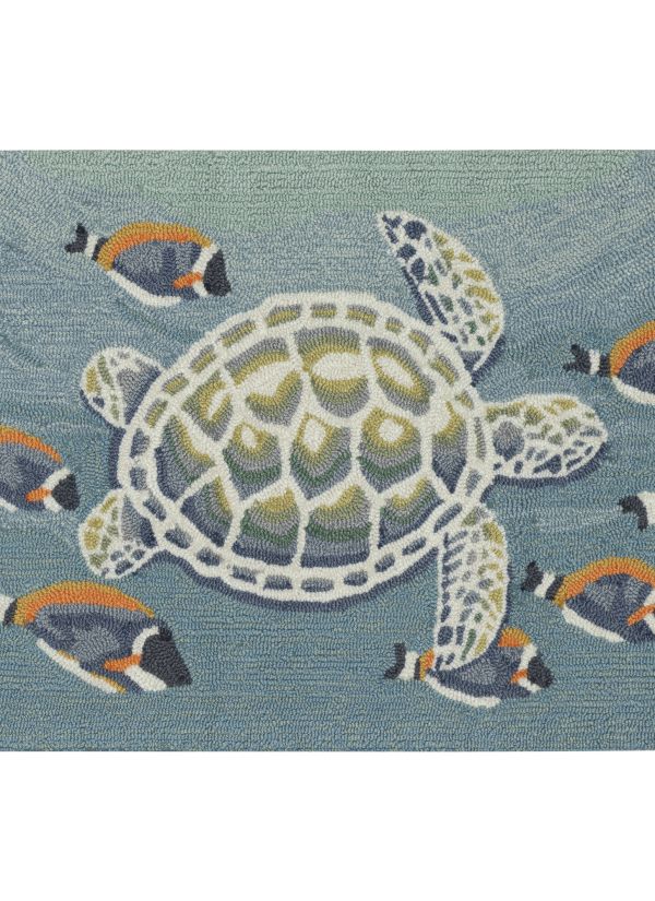 Liora Manne Frontporch Turtle And Fish Ocean Collection