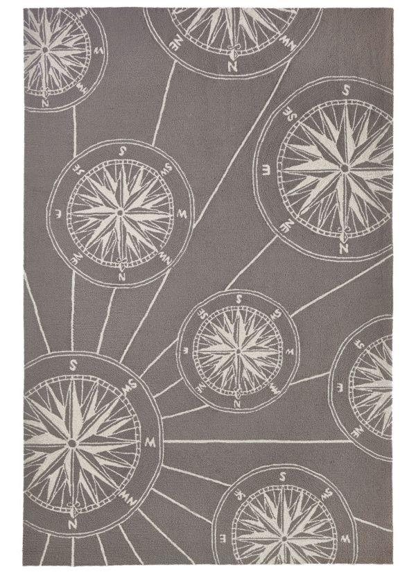 Liora Manne Frontporch Compass Grey Collection