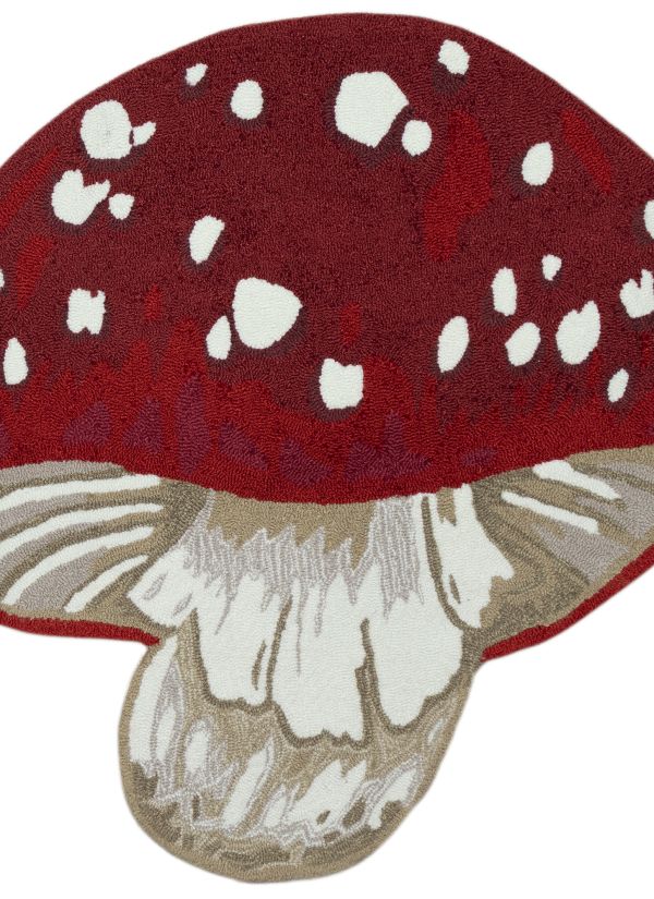Liora Manne Frontporch Shroom Red 3'0" x 3'0" Free Form Collection