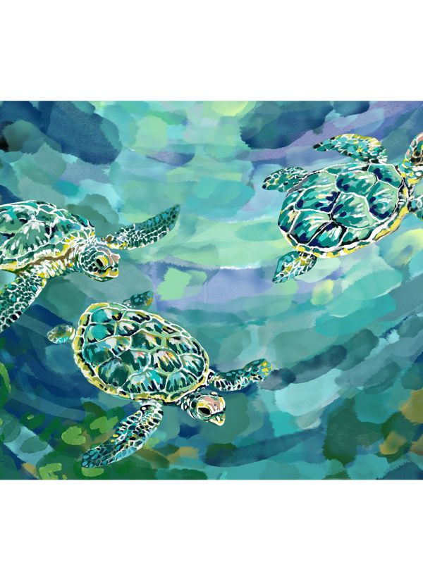 Liora Manne Illusions Tulum Turtles Sea Collection