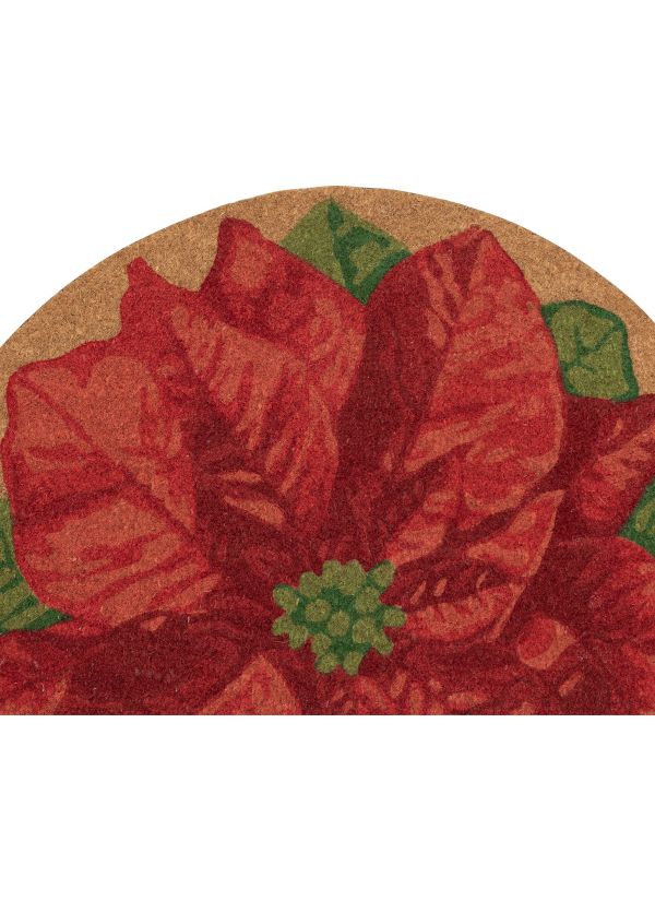 Liora Manne Natura Poinsettia Natural 1'6" x 2'6" Half Circle Collection