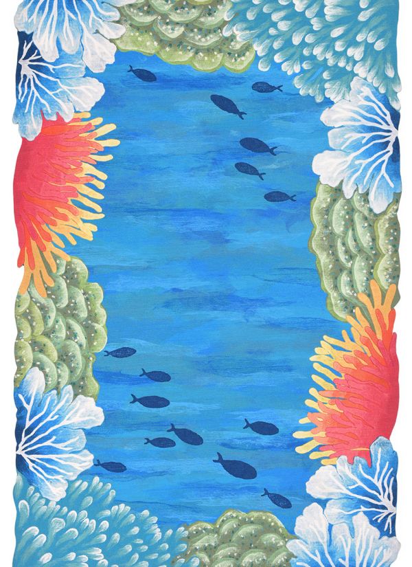 Liora Manne Visions Iv Reef Border Blue Collection