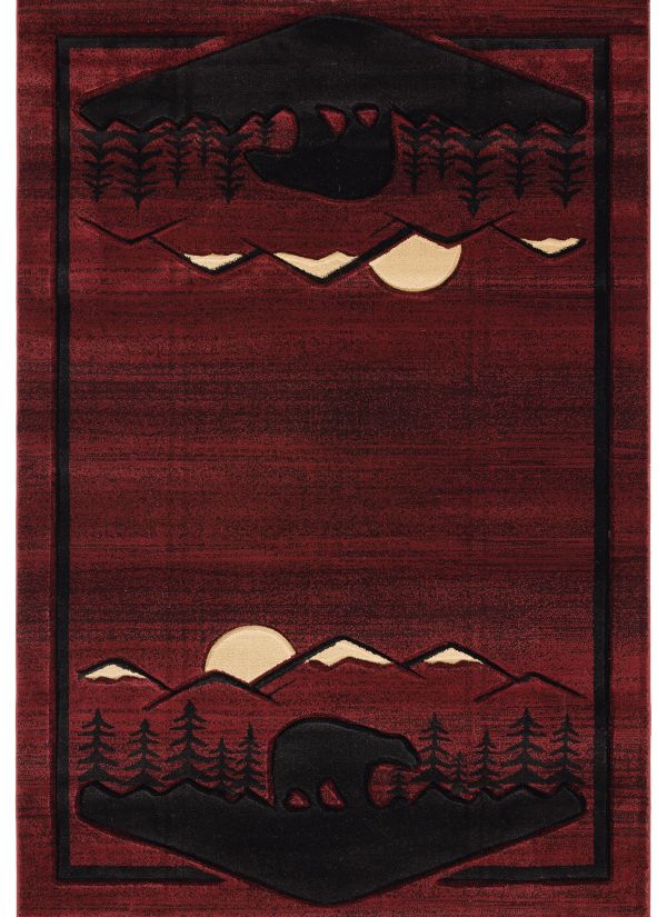 United Weavers Cottage Treetops Burgundy Collection