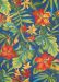 Couristan Covington Tropical Orchid Azure/Forest Green/Red Collection