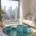 Addison Rugs Chantille Teal 8'0" x 8'0" Round Room Scene