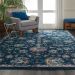 Nourison Home Fusion Navy/Pink 9'6" x 13' Room Scene