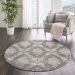 Nourison Home Tranquil Grey/Pink 5'3" x Round Room Scene