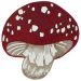 Liora Manne Frontporch Shroom Red 3'0" x 3'0" Free Form Collection