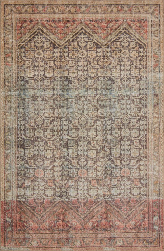 Loloi II Loren Collection LQ-17 Charcoal Traditional 3'-6 x 5'-6 Accent Rug Multi