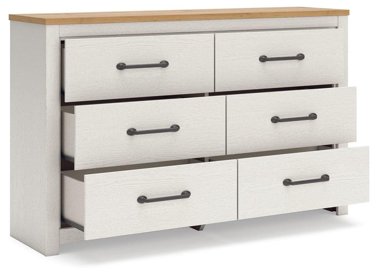 Linnocreek 6 Piece Full Panel Bedroom - White/Warm Brown Linnocreek 6 Piece Full Panel Bedroom - White/Warm Brown