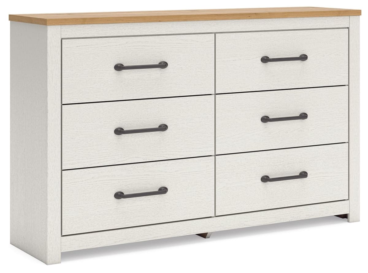 Linnocreek 6 Piece Full Panel Bedroom - White/Warm Brown Linnocreek 6 Piece Full Panel Bedroom - White/Warm Brown