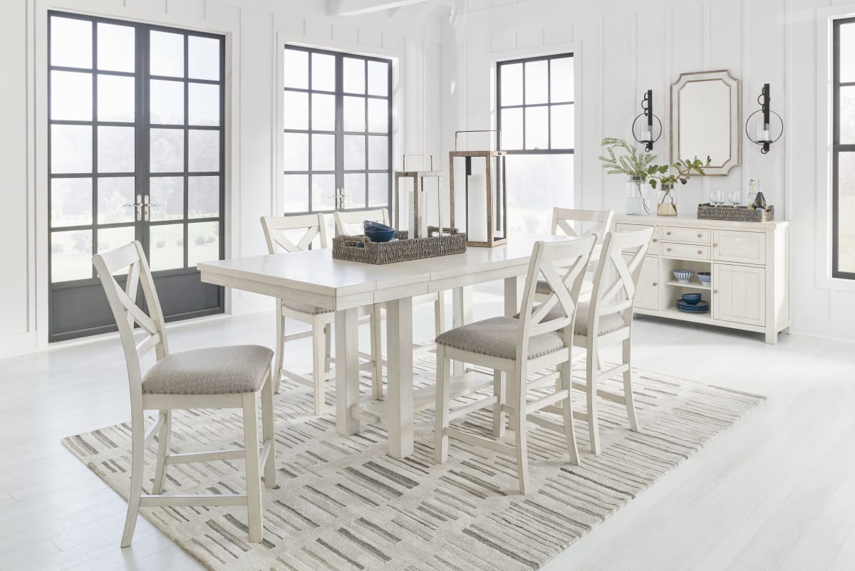 Antique white table and chairs deals