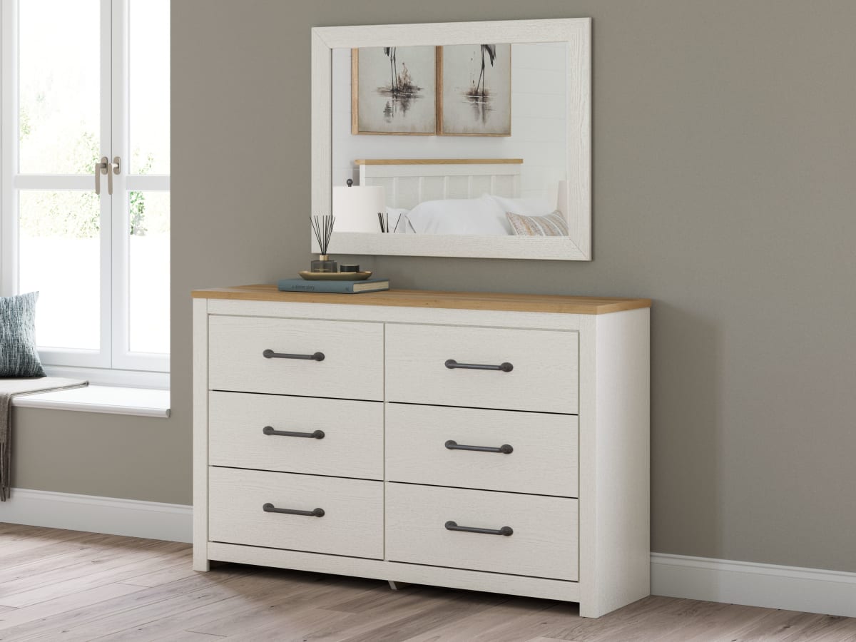 Linnocreek 6 Piece Full Panel Bedroom - White/Warm Brown Linnocreek 6 Piece Full Panel Bedroom - White/Warm Brown