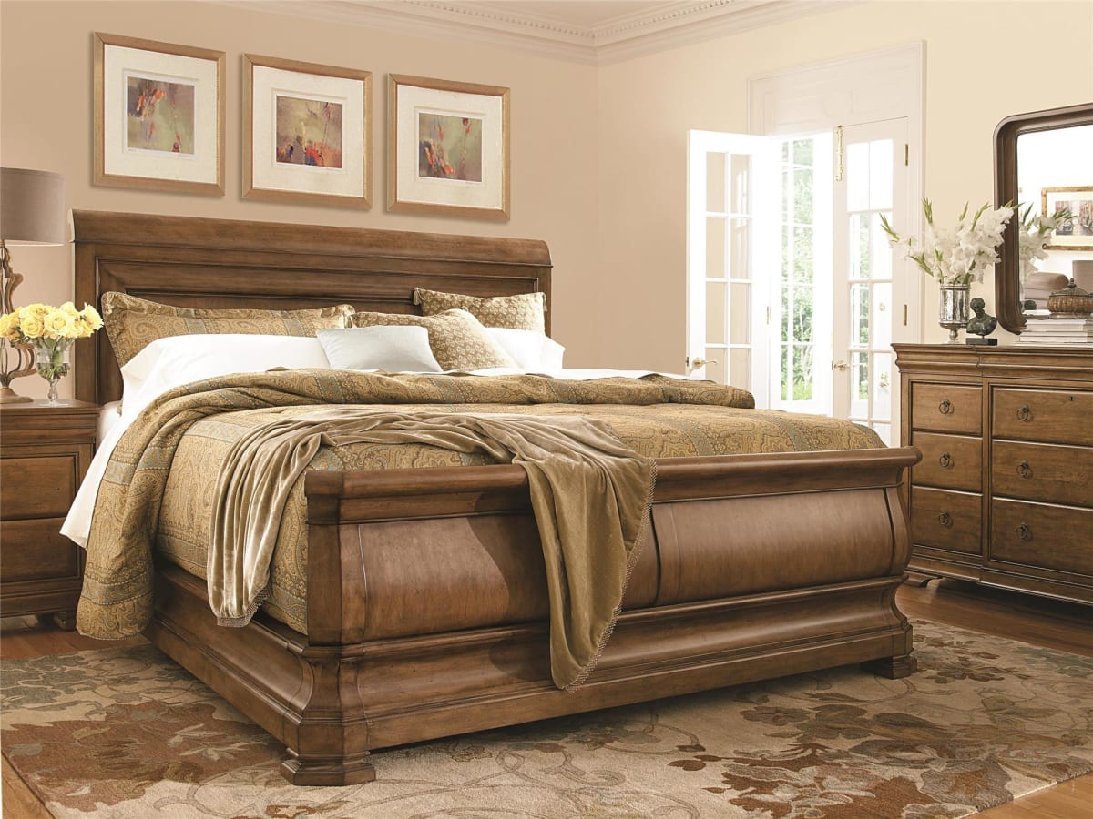 Louie dark new arrivals wooden sleigh bed
