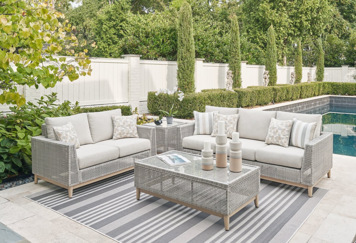 Seton Creek 4 Piece Outdoor Seating - Gray Seton Creek 4 Piece Outdoor Seating - Gray