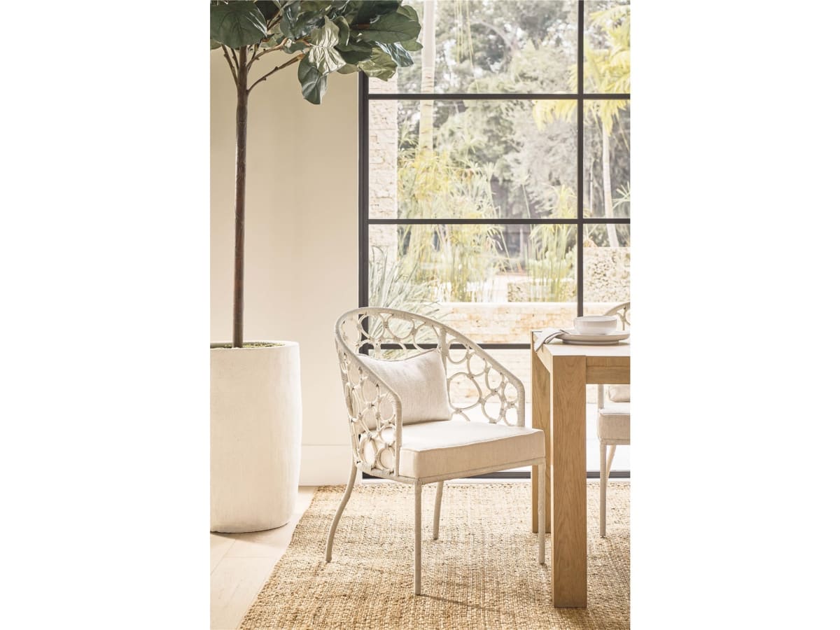 Pebble Fabric/Rattan Dining Chair - Thumbnail 4