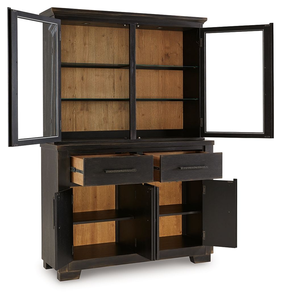 Galliden Buffet & Hutch - Black/Brown - (D841D3) Galliden Buffet & Hutch - Black/Brown - (D841D3)
