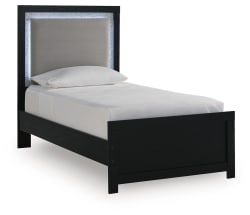 Maeling - Twin Upholstered Panel Bed - Black