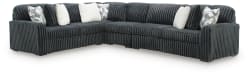 Midnight-Madness - 4-Piece Sectional With LAF / RAF Sofa And Armless chair - Gunmetal