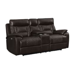 Trinidad - Power Motion Loveseat With Power Motion Head Recliner & Console - Pebble Brown