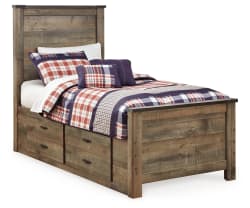 Trinell - Twin Panel Bed With 2 Storage Drawers - Brown