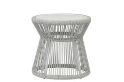 Miami - End Table With Honed Carrara Marble Top - Frost