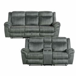 Sorrento - 2 Piece Living Room Set Sofa & Loveseat - Charcoal