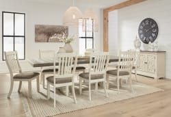 Bolanburg - 10 Pc. - Dining Table, 6 Side Chairs, Bench, Sever - Brown / Beige