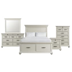 Slater - Queen Platform Storage 5 Piece Bedroom Set - White