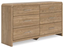 Gramburg - Six Drawer Dresser - Warm Natural Brown