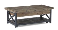 Carpenter - Rectangular Lift-Top Coffee Table With Casters - Light Finish