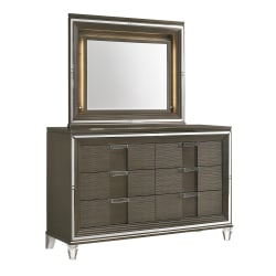 Twenty Nine - 6-Drawer Dresser With Mood Lighting Mirror - Dark Brown