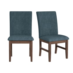Santa Barbara - Fabric Dining Side Chair (Set of 2) - Denim Blue / Walnut