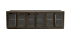 Bradley - Oak Wood 6 Door Cabinet - Cocoa Brown