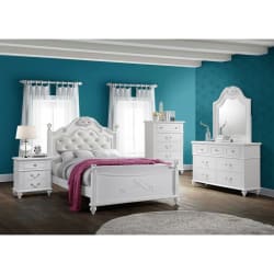 Alana - Full Platform 5 Piece Bedroom Set - White